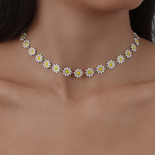 Mother's Day Gift Bohemia Daisy Necklace Summer Beach Party Necklace for Women Girls-Engravingift