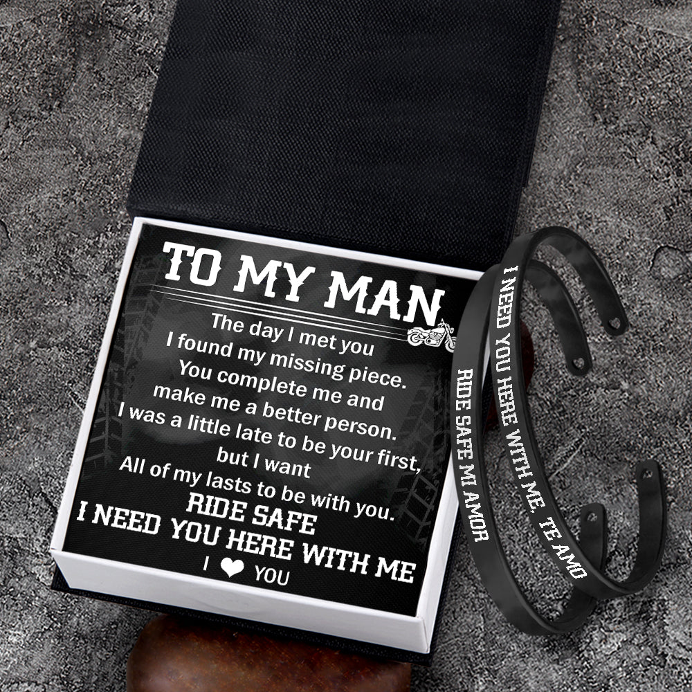 Mother's Day Gift Biker Bracelets - Biker - To My Man - I Need You Here With Me-Engravingift