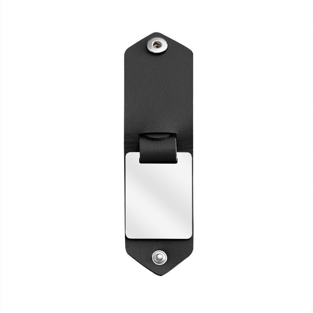 Father's Day Gift Custom Photo cowhide Leather Keychain-Engravingift
