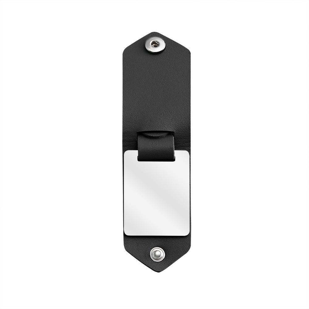 Father's Day Gift Custom Photo cowhide Leather Keychain-Engravingift