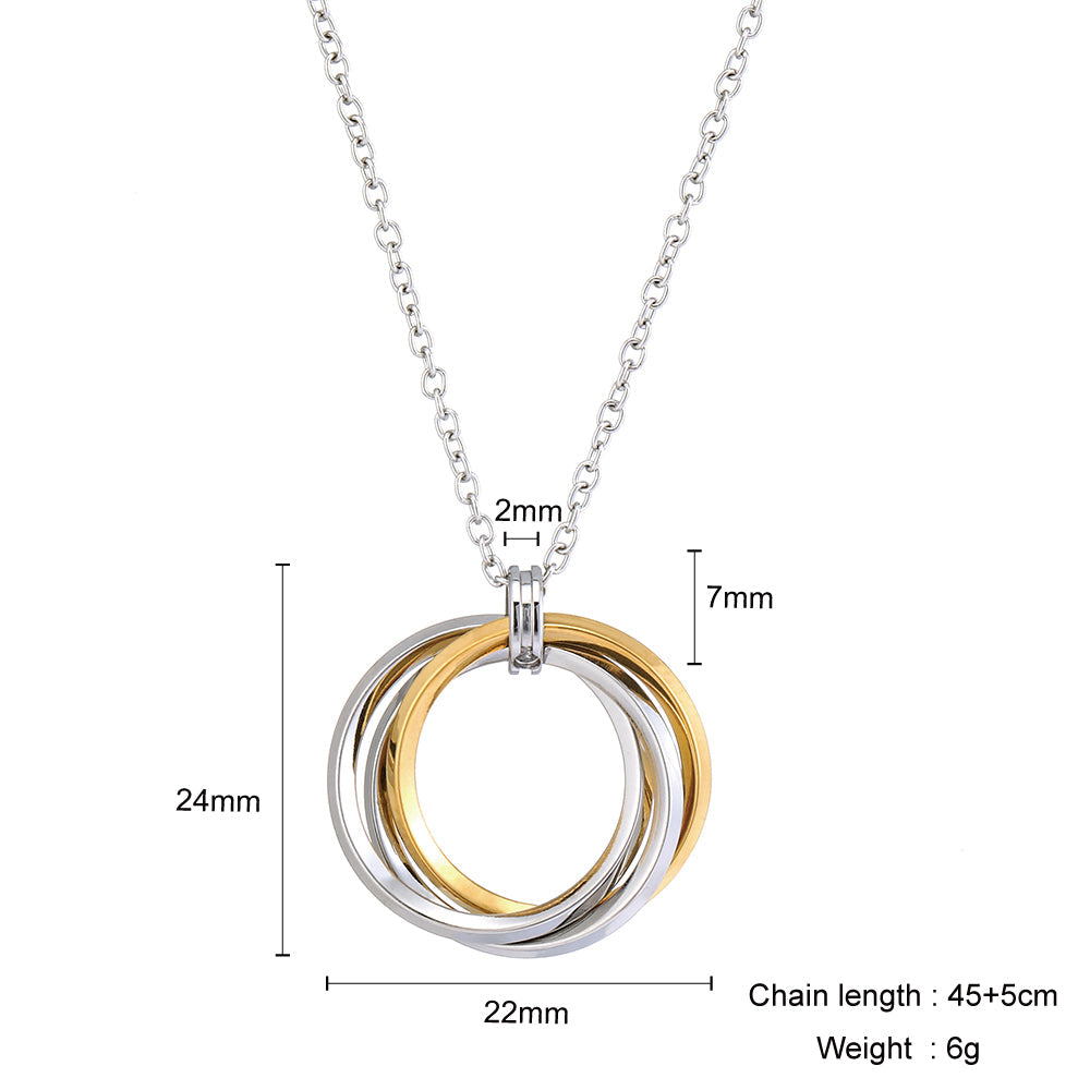 Christmas Gift Layered Ring Pendant Necklace