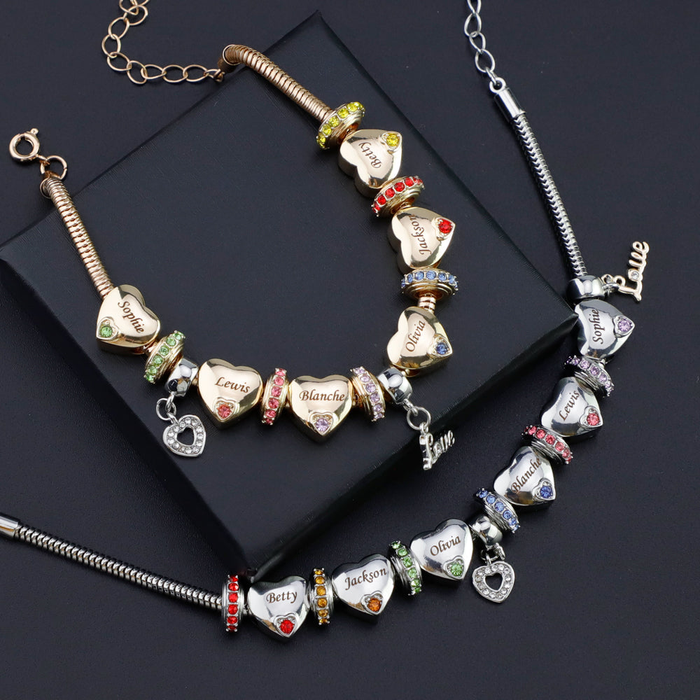 Christmas Gift Forever In A Mother's Heart Personalized Birthstone Bracelet