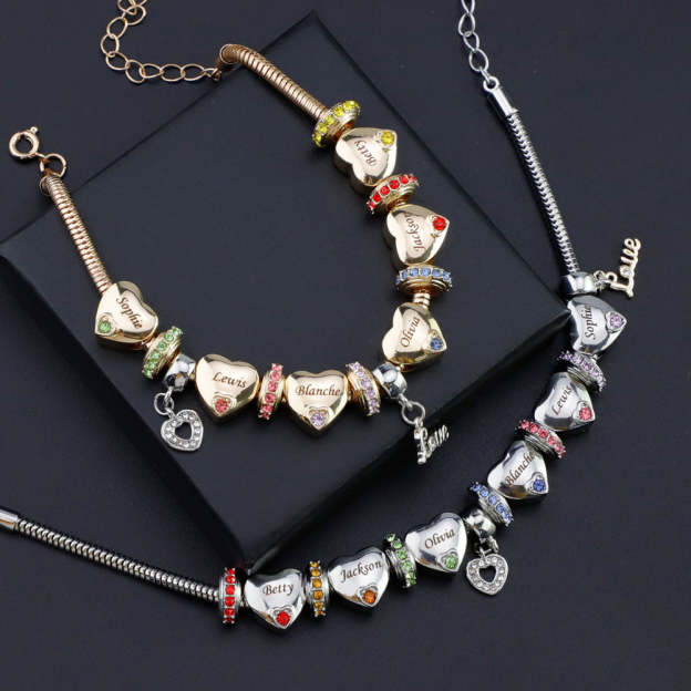 Christmas Gift Forever In A Mother's Heart Personalized Birthstone Bracelet