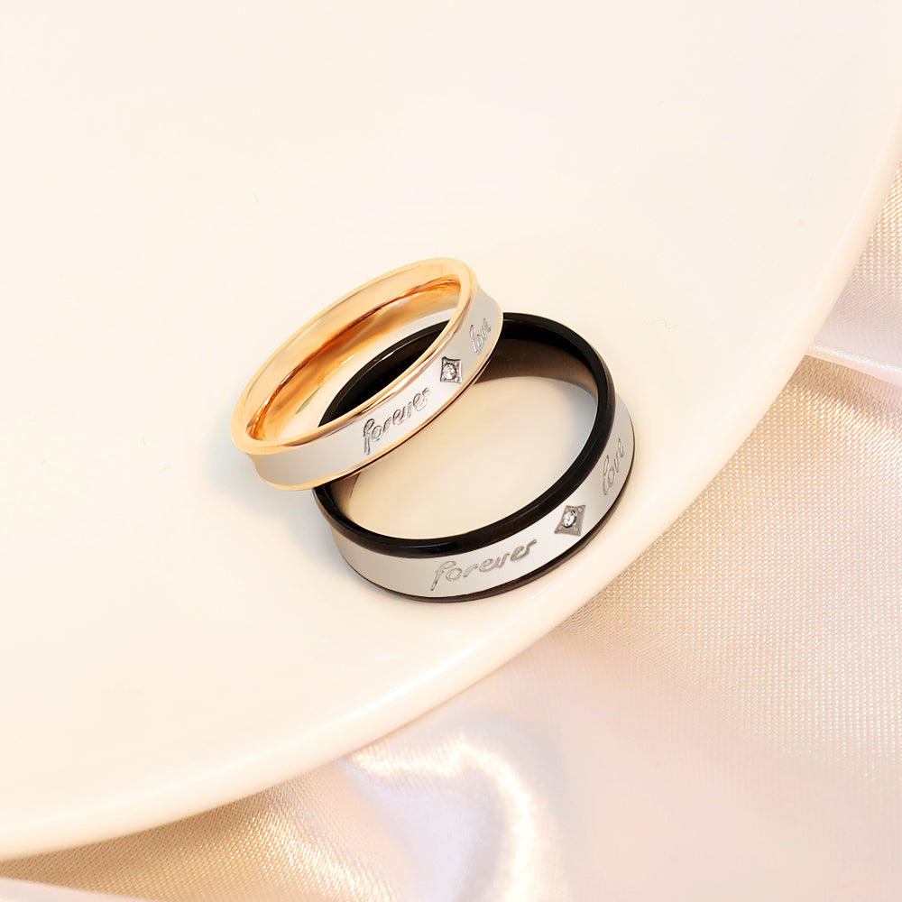 Valentine's Day Gift His & Hers Forever Love Heart Promise  Couples Wedding Ring