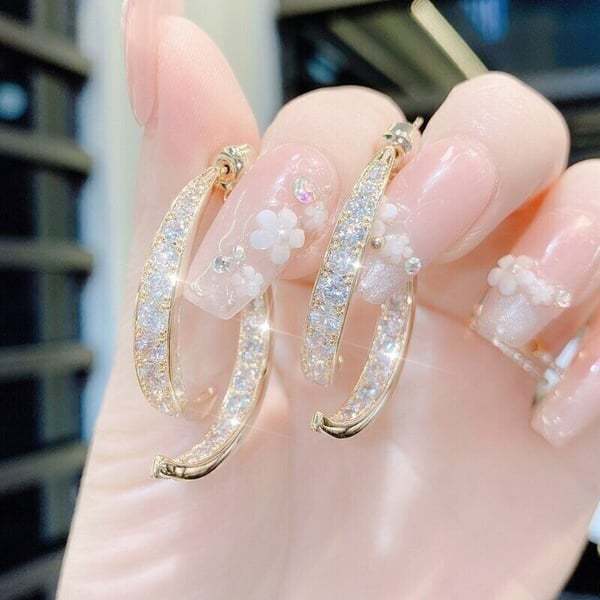 Mother's Day Gift Fashion Cross Curved Earrings-Engravingift