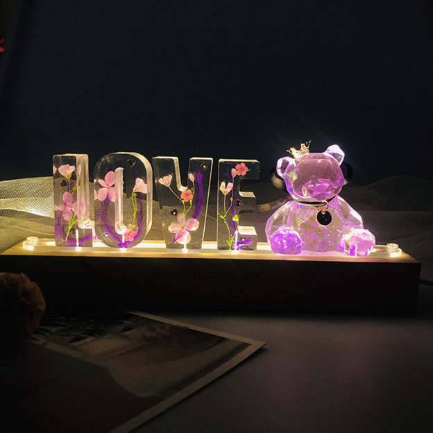 Mother's Day Gift Custom Resin Letter Lamp - HANDMADE-Engravingift