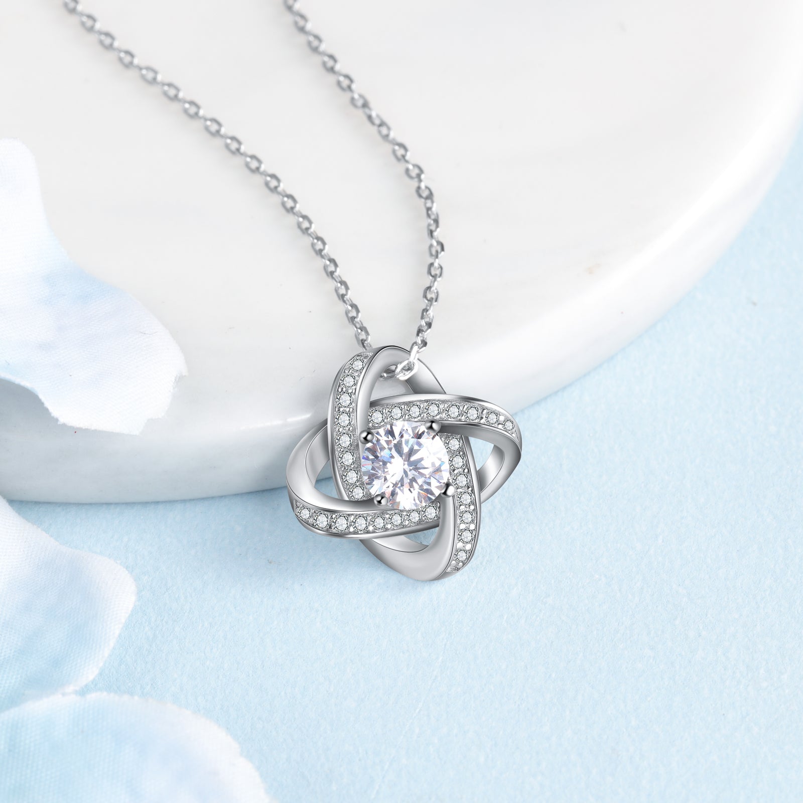 Christmas Gift To My Daughter from Dad Love Knot Necklace "Never Forget That I Love You"