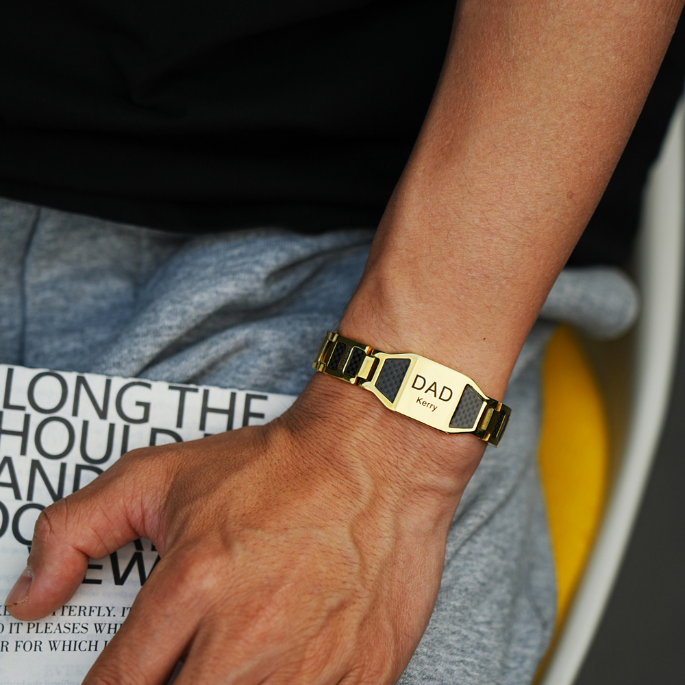 Father's Day Gift Personalized Men Bracelet Custom Name Bracelet for Him