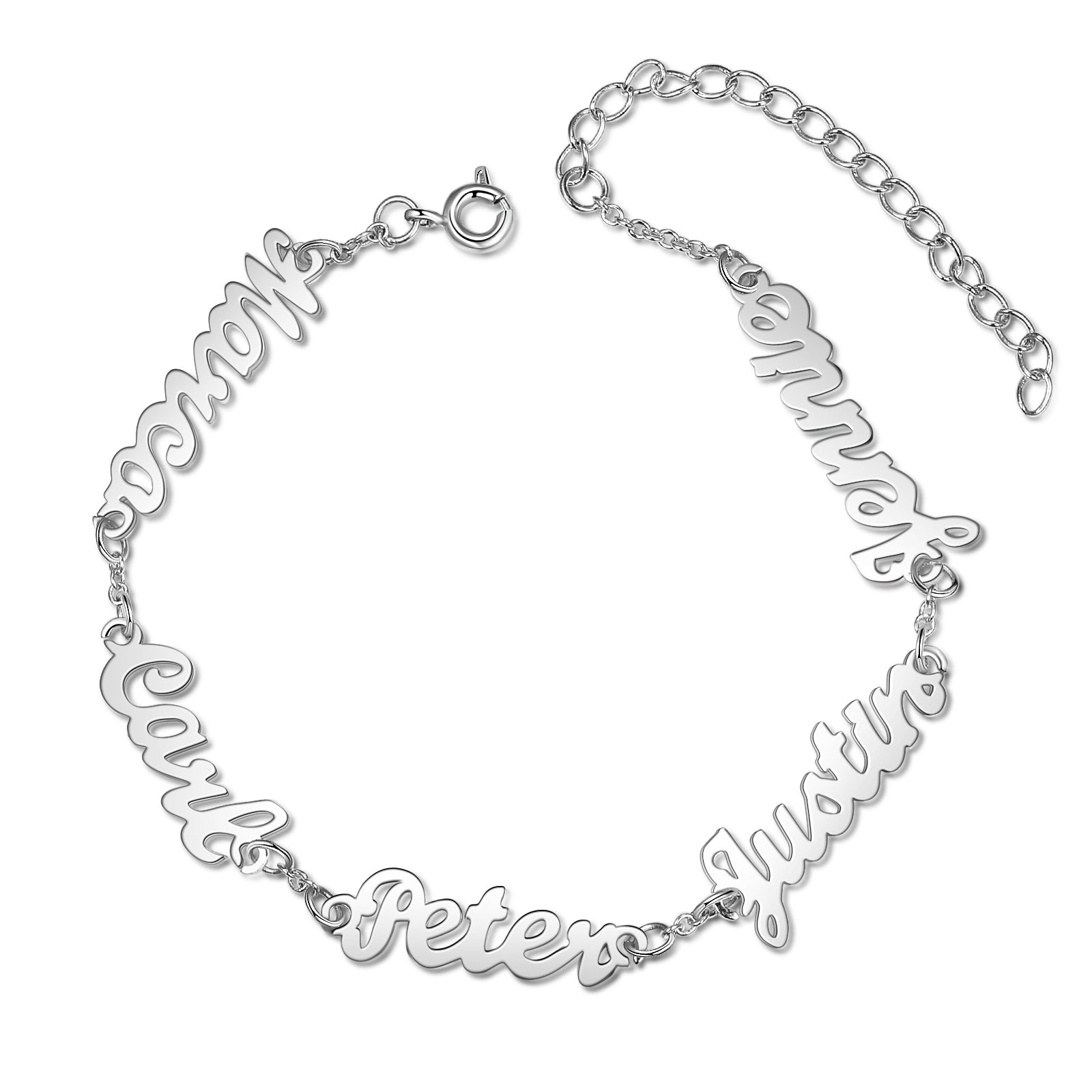 Mother's Day Gift Personalized Name Bracelet Custom 5 Names Family Bracelet for Her-Engravingift