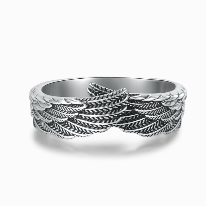 Mother's Day Gift Personalized Guardian Angel Wings Ring "Always Remember You Are Loved Beyond Words"-Engravingift