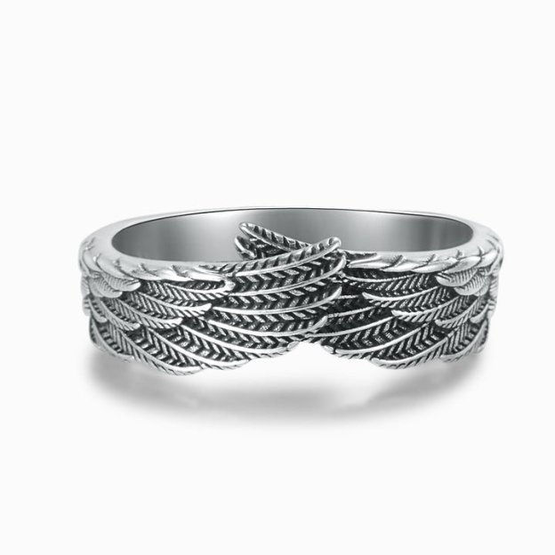 Mother's Day Gift Personalized Guardian Angel Wings Ring "Always Remember You Are Loved Beyond Words"-Engravingift