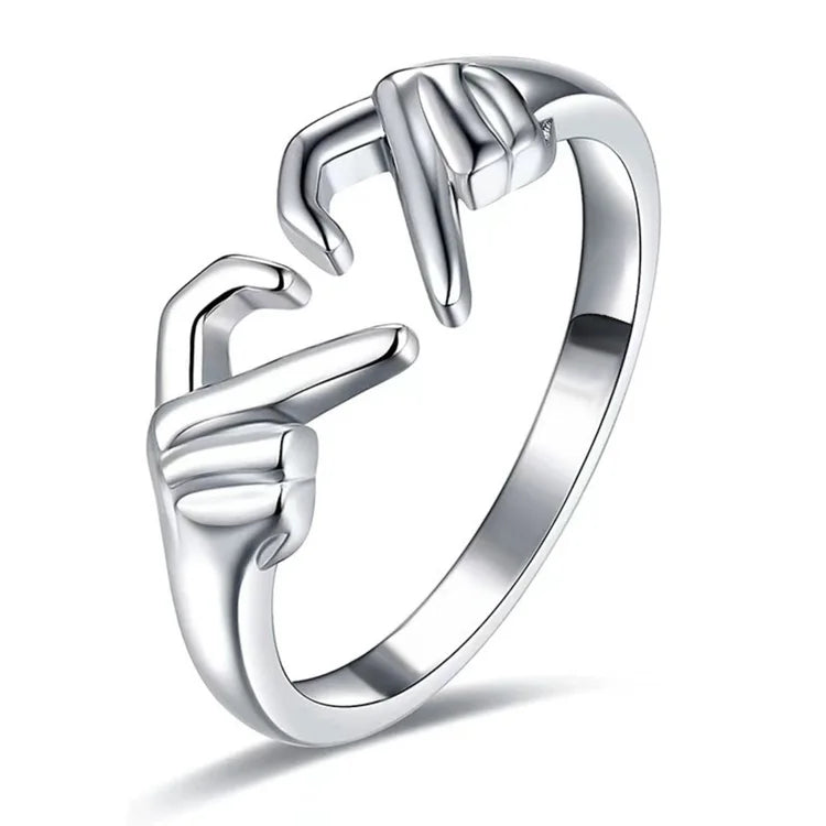 Mother's Day Gift To My Daughter From Dad S925 Ring I will be there for you Heart Gesture Ring-Engravingift