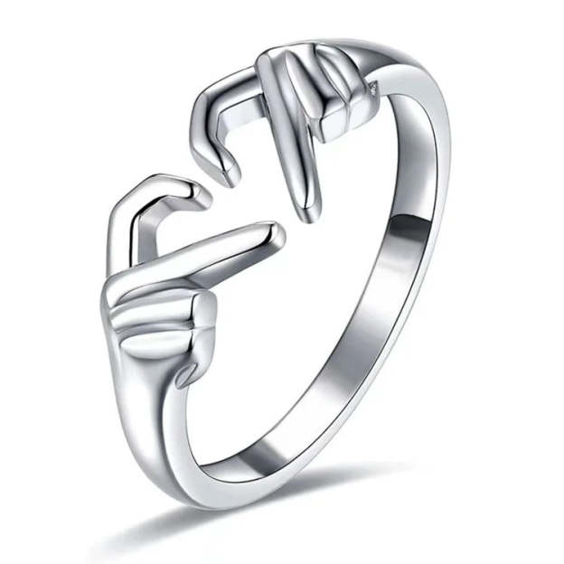 Mother's Day Gift To My Daughter From Dad S925 Ring I will be there for you Heart Gesture Ring-Engravingift