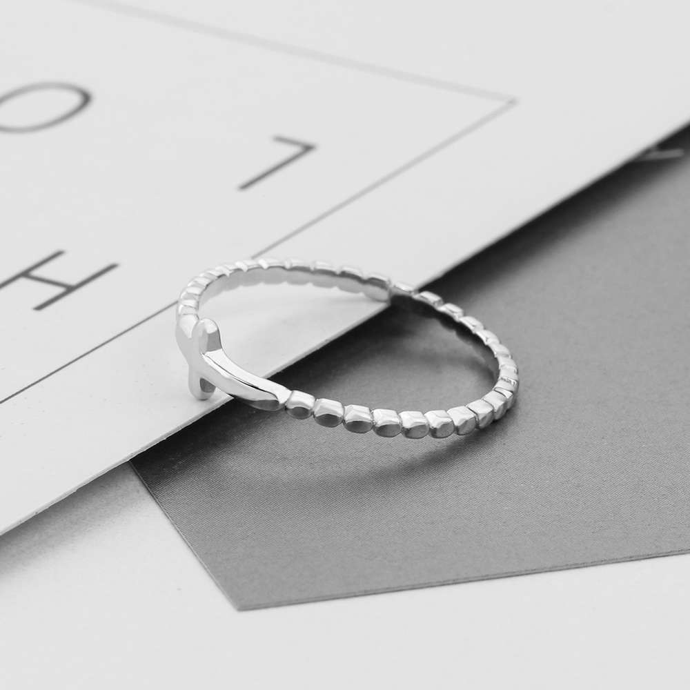 Mother's Day Gift Cross Ring Thin Contracted Style-Engravingift