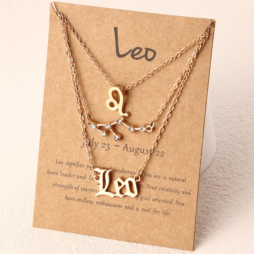Mother's Day Gift Bohemia Layered Zodiac Necklace Summer Beach Party Jewelry for Women Girls-Engravingift