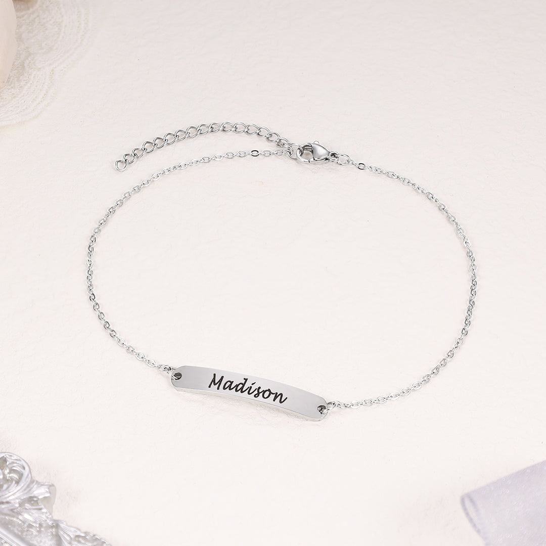 Personalized Name Anklet ID Bracelet Anklet for Women-Engravingift