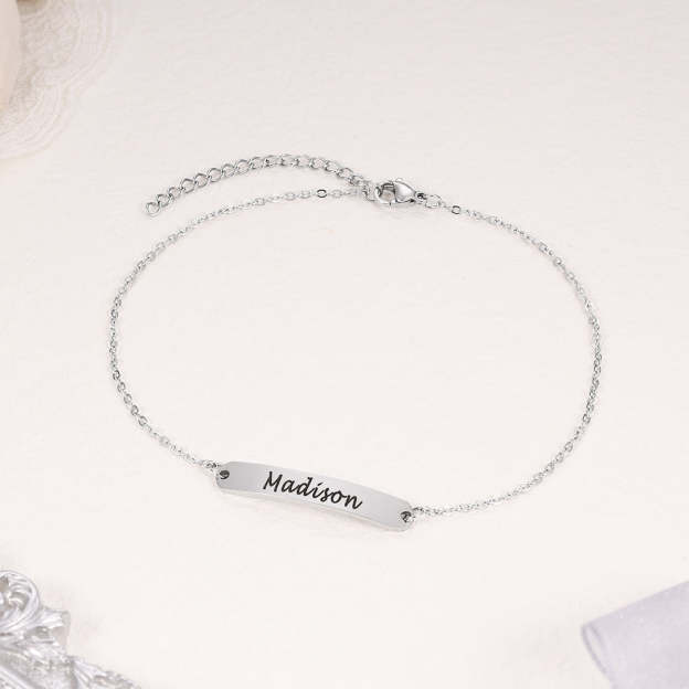 Personalized Name Anklet ID Bracelet Anklet for Women-Engravingift