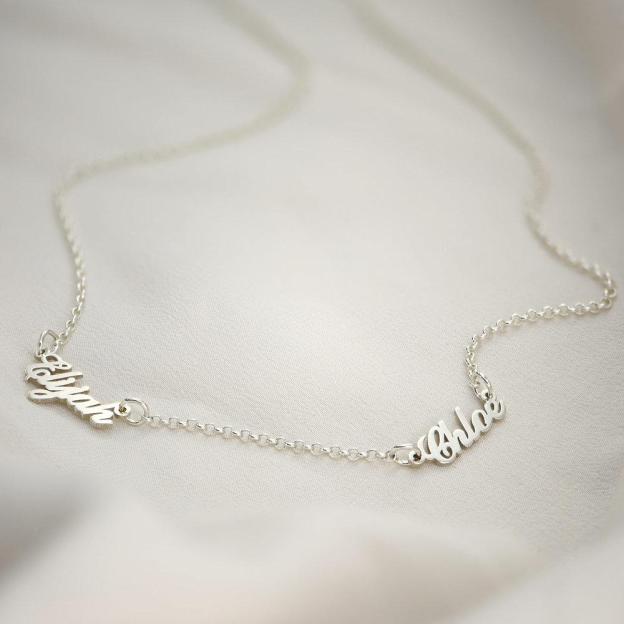 Valentine's Day Gift  Two Name Necklace Custom 2 Names Personalized Multiple Name Necklace