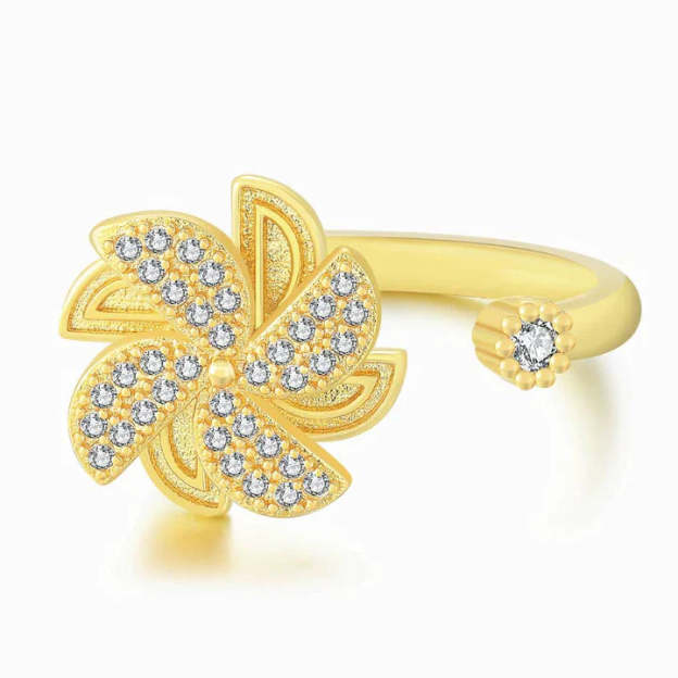 Mother's Day Gift Windmill Fidget Ring Anxiety Spinning Ring for Daughter Granddaughter-Engravingift