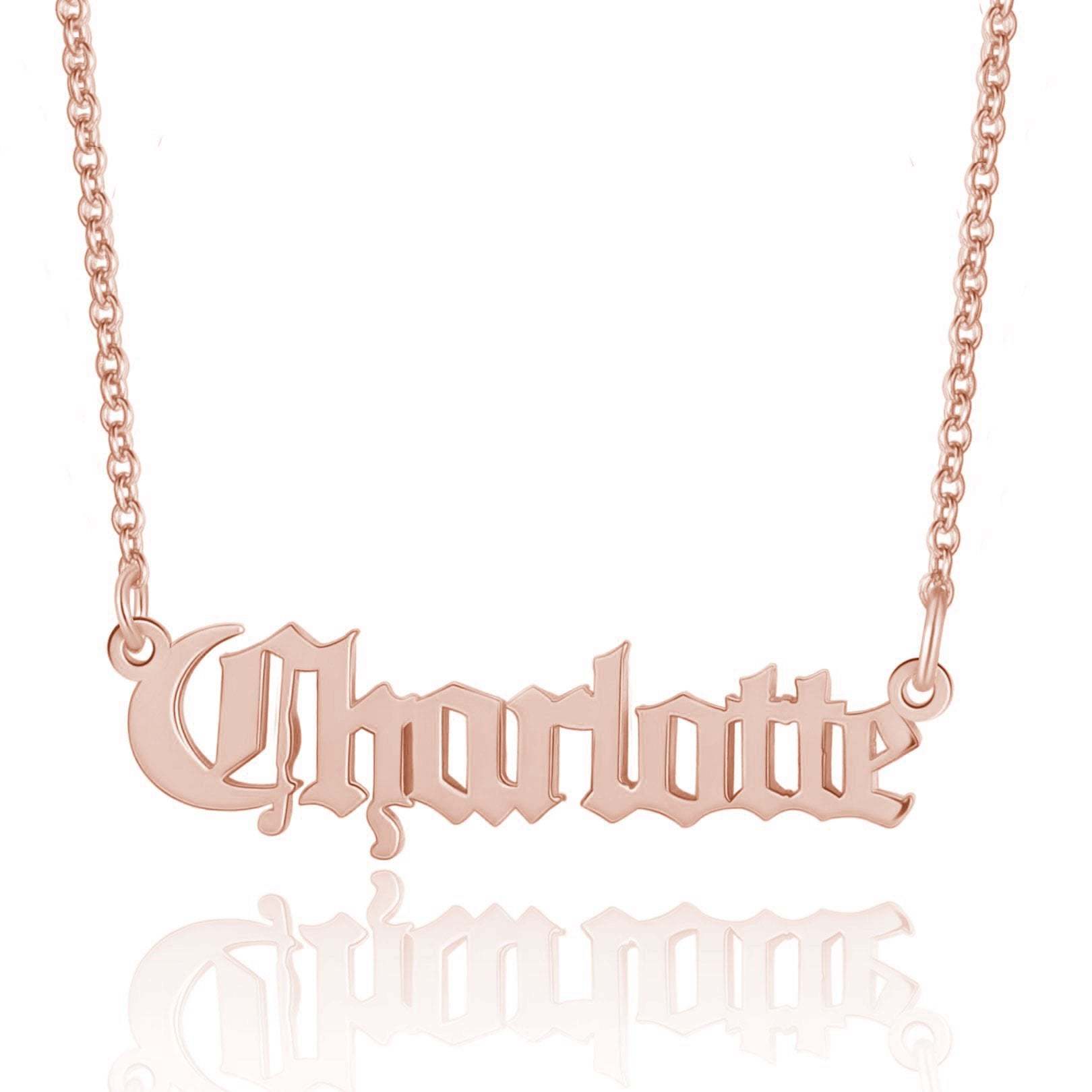 Mother's Day Gift Personalized Name Necklace Old English Name Necklaces-Engravingift