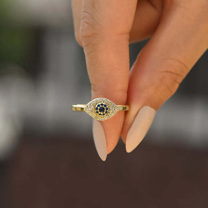 Mother's Day Gift For Granddaughter-S925 Evil Eye Fidget Ring Anxiety Spinning Ring" I will love & protect you from anything you fear"-Engravingift