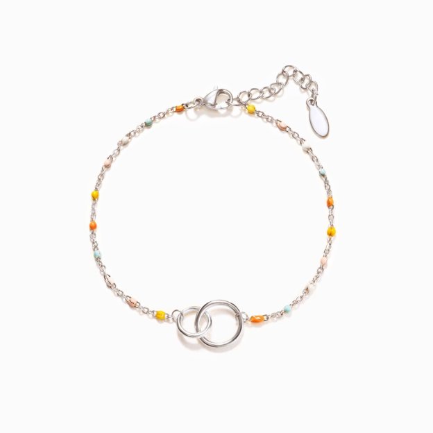 Mother's Day Gift Interlocking Circle Ring Bracelet-For Sisters or Friendship Bracelet-Engravingift