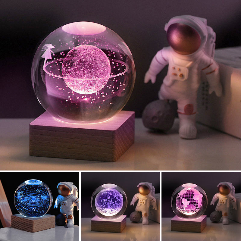 Mother's Day Gift 3D Crystal Ball Nightlight Decorlamp-Engravingift