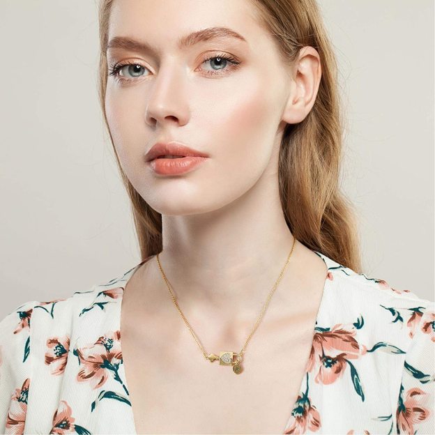 Mother's Day Gift Initial Necklace Letters A to Z Name Alphabet Heart Lock Pendant Necklace-Engravingift