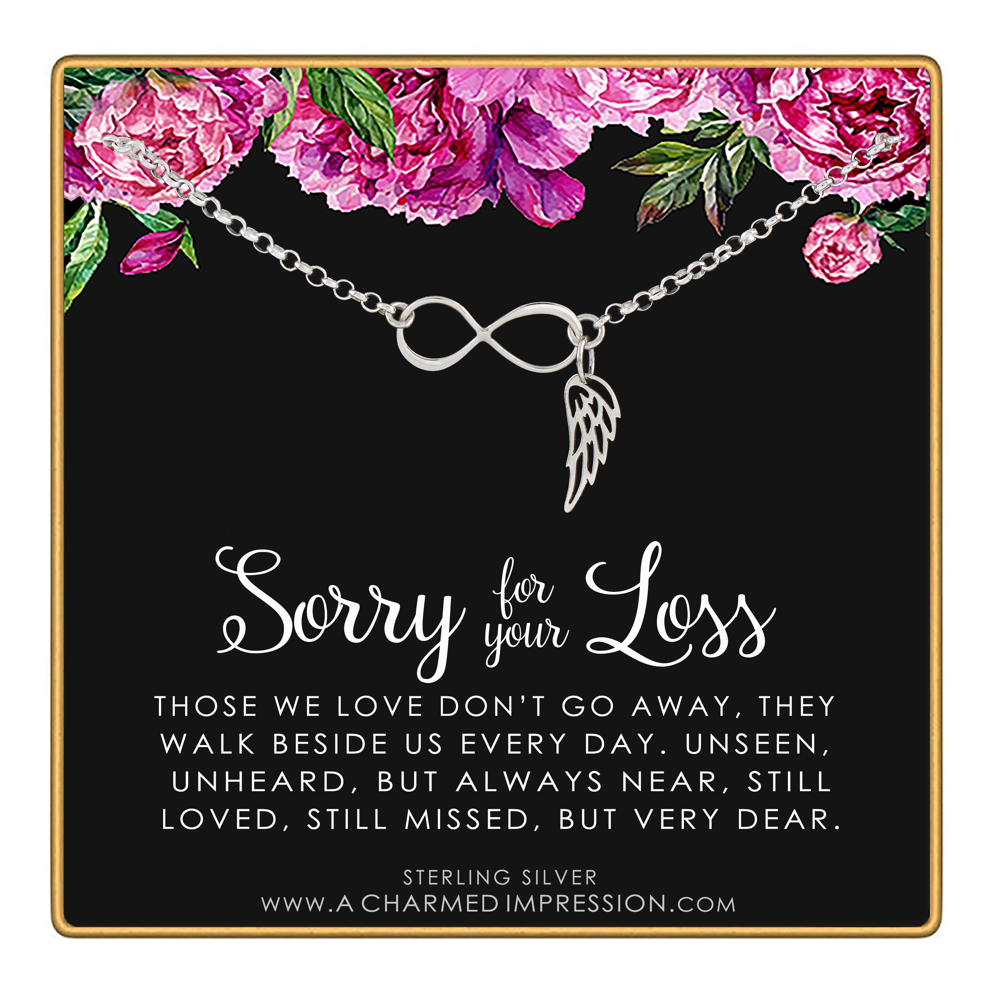 Mother's Day Gift Loss of Loved One Gift for Women Bracelet Infinity and Angel Wing Charm-Engravingift