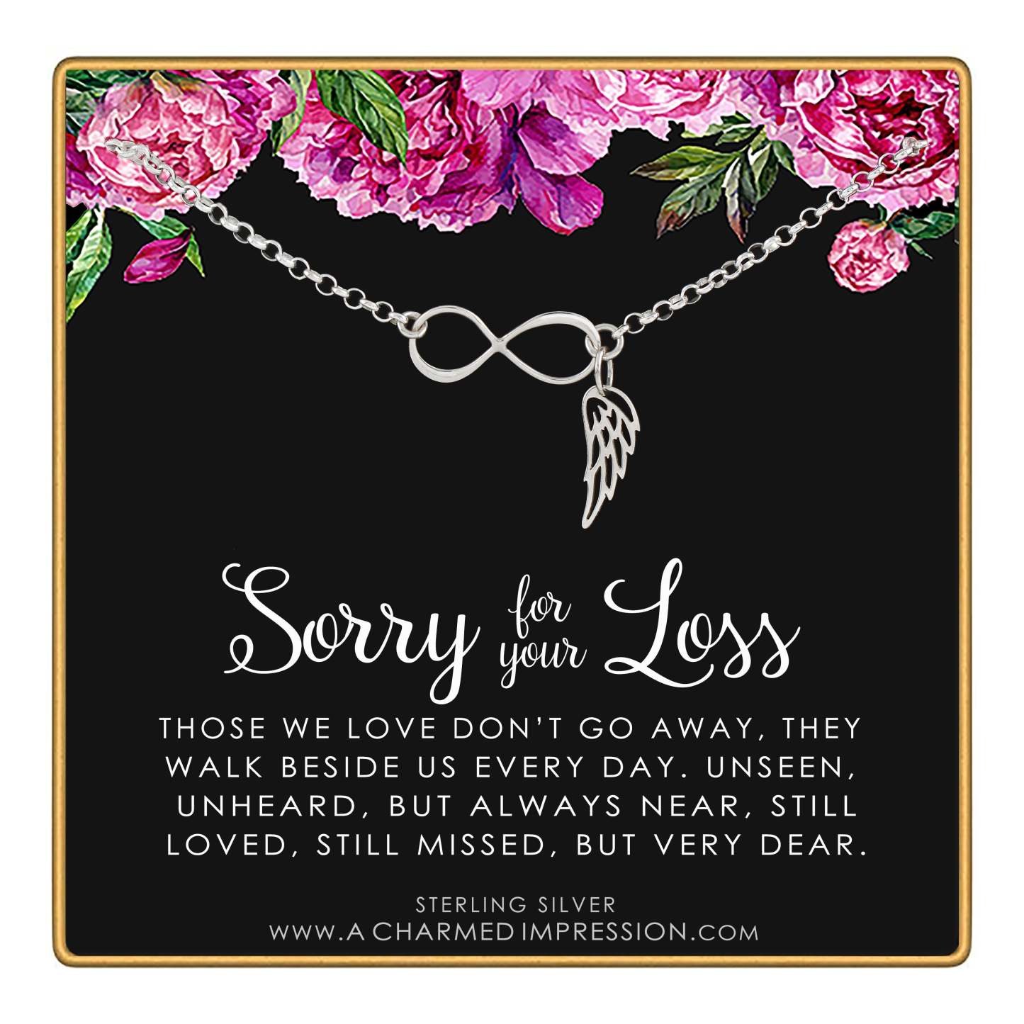 Mother's Day Gift Loss of Loved One Gift for Women Bracelet Infinity and Angel Wing Charm-Engravingift