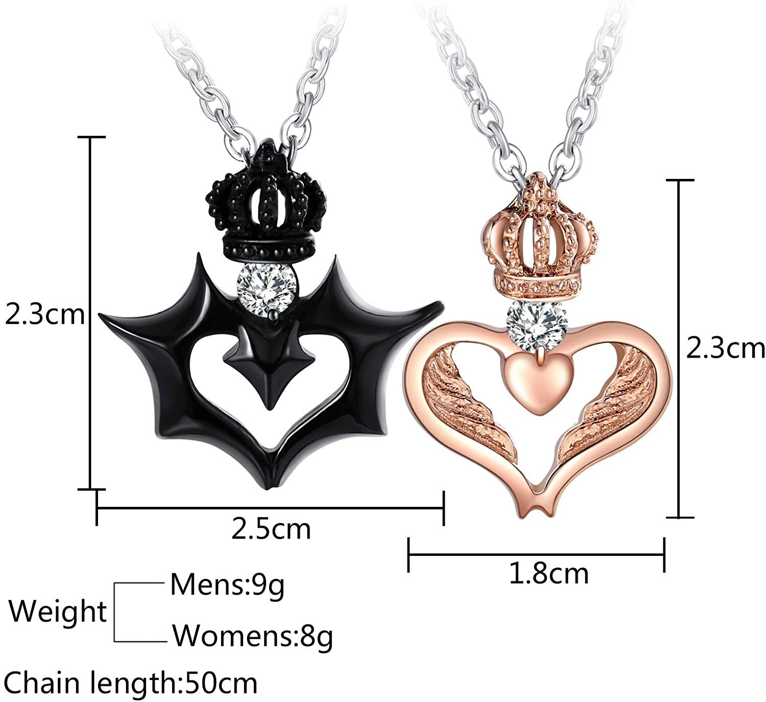 Mother's Day Gift King and Queen Crown Couple Necklace Pendant-Engravingift