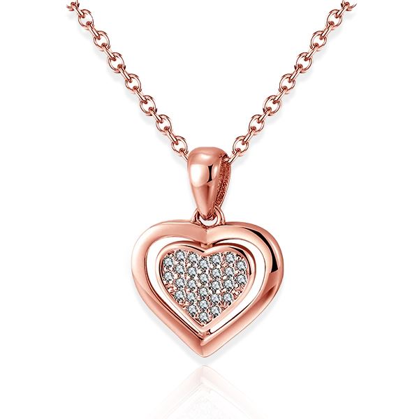 Mother's Day Gift Brilliant Heart Pendant Necklace-Engravingift