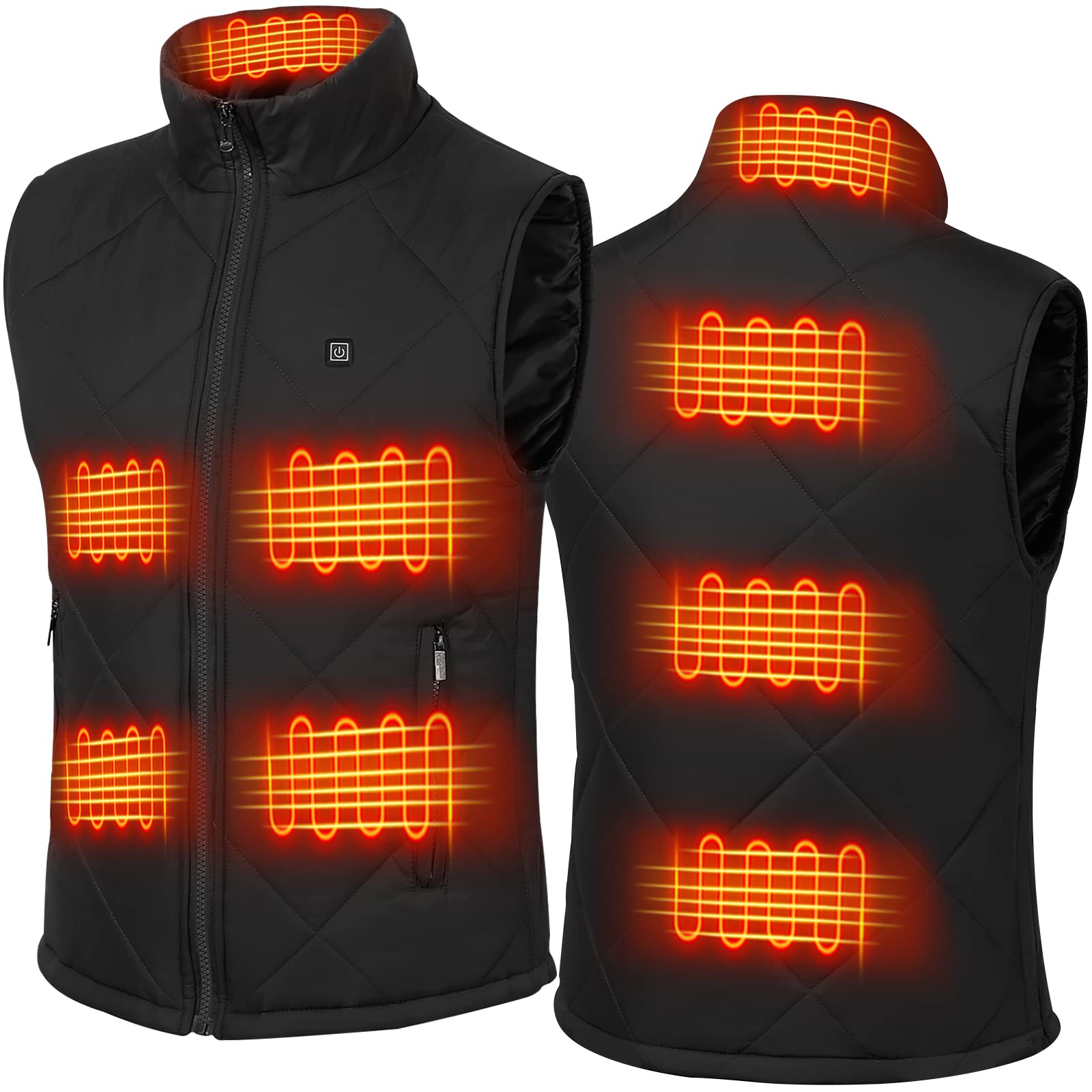 Heated Vest for Men Women USB Electric 8 Heating Zones Heated Jacket Vest for Winter Warm