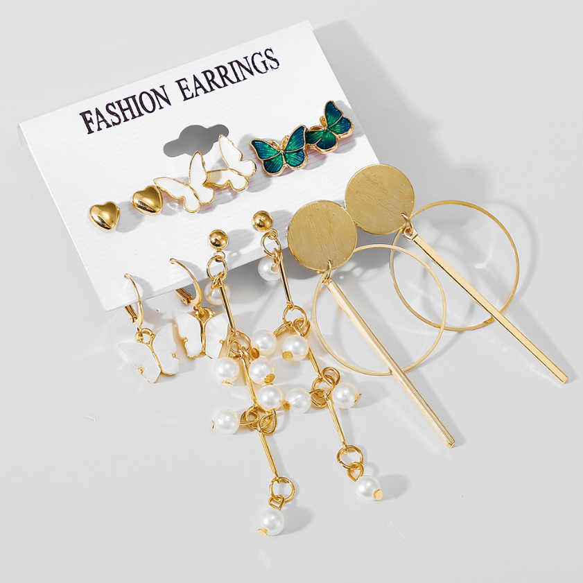 Mother's Day Gift Hot Sale Gold Geometric Pearl Earrings-Engravingift