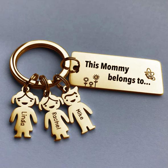 Christmas Gift Customized Family Kids Charm Keychain