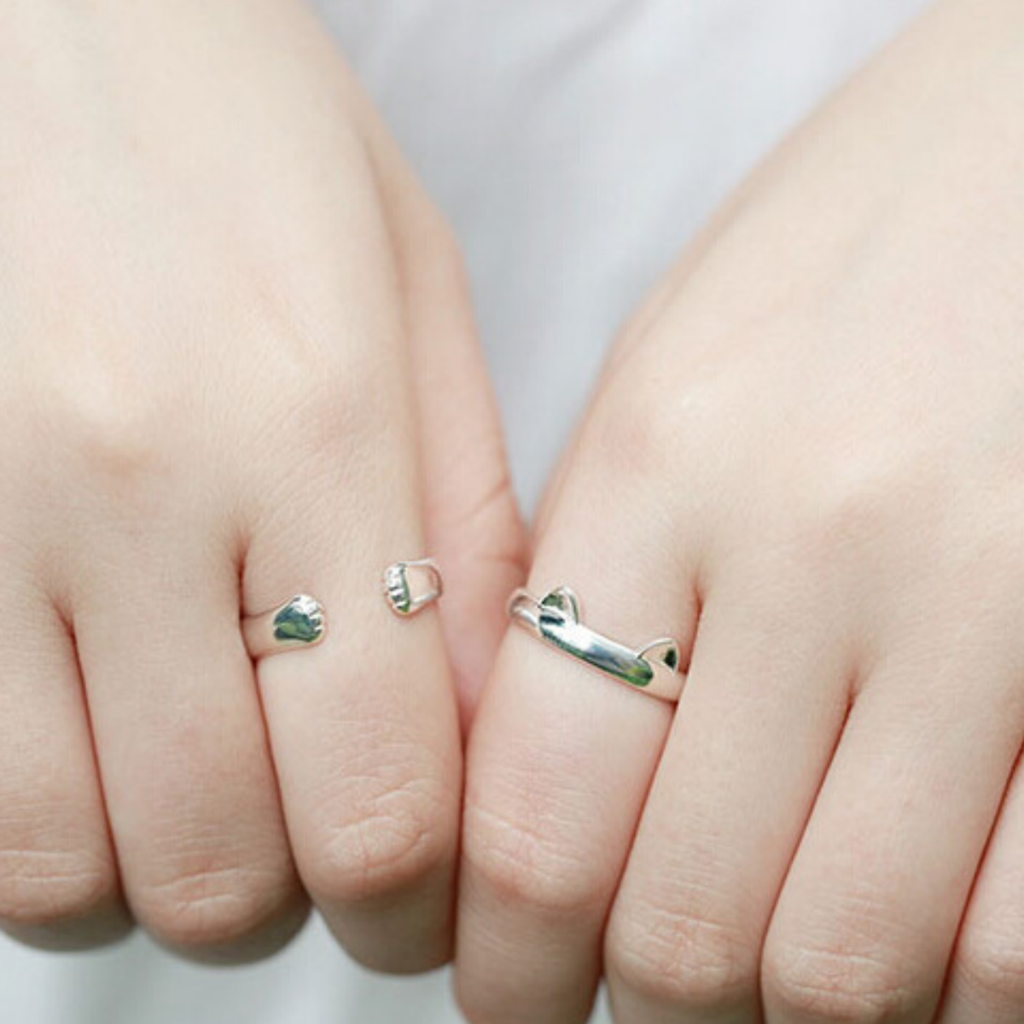 Mother's Day Gift Paws and Ears Cat Ring-Engravingift