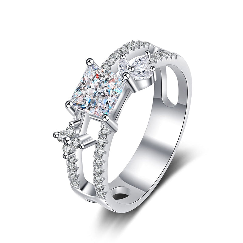 Luxury Moissanite Floral Vine VVS1 D Color Wedding Ring - 1013Bazaar