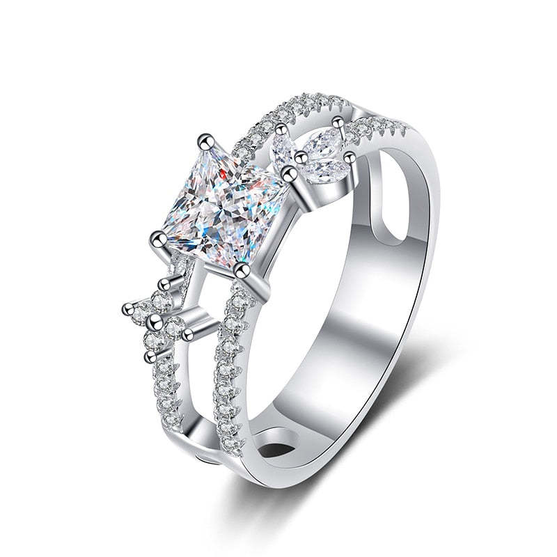 Luxury Moissanite Floral Vine VVS1 D Color Wedding Ring - 1013Bazaar