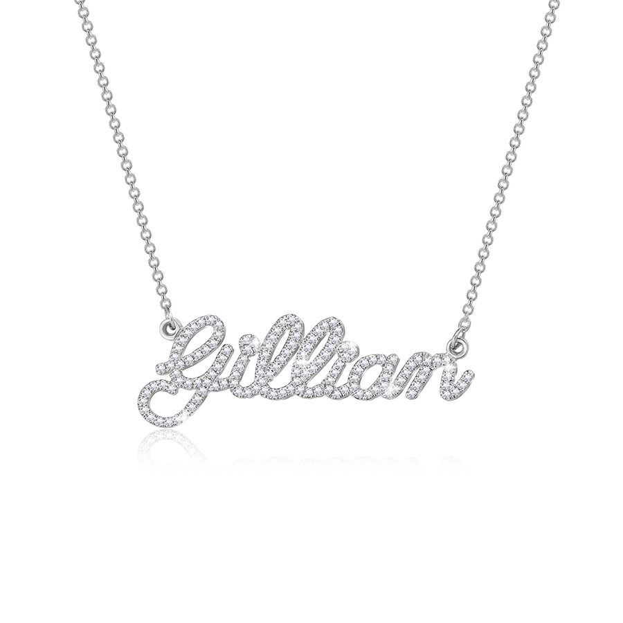 Christmas Gift Personalized Shiny Diamond Name Necklace