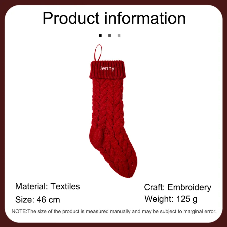 Christmas Needlepoint Stockings Personalized Name Knitting Stockings Decoration
