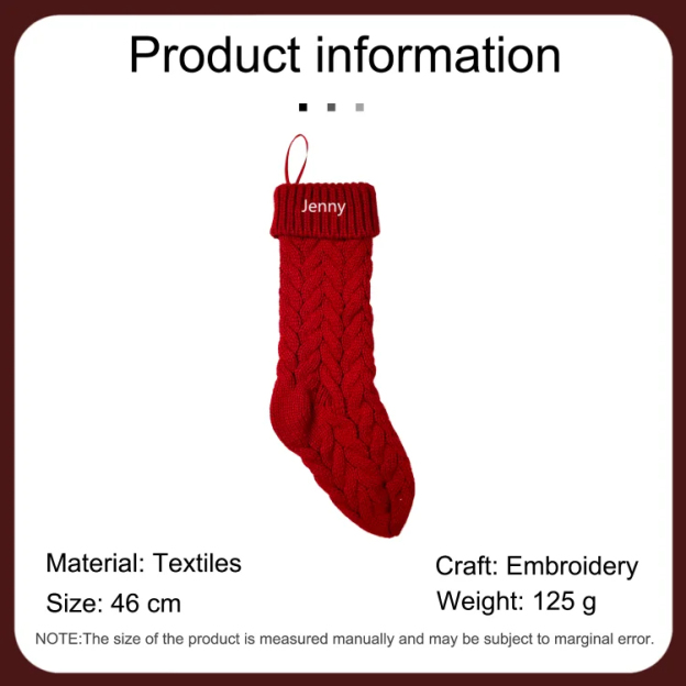 Christmas Needlepoint Stockings Personalized Name Knitting Stockings Decoration