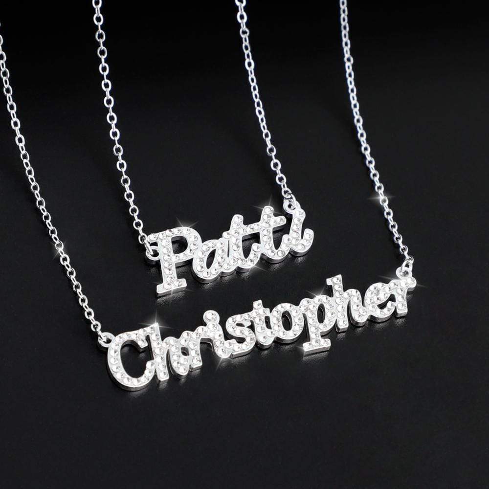 Christmas Gift Personalized Shiny Diamond Name Necklace