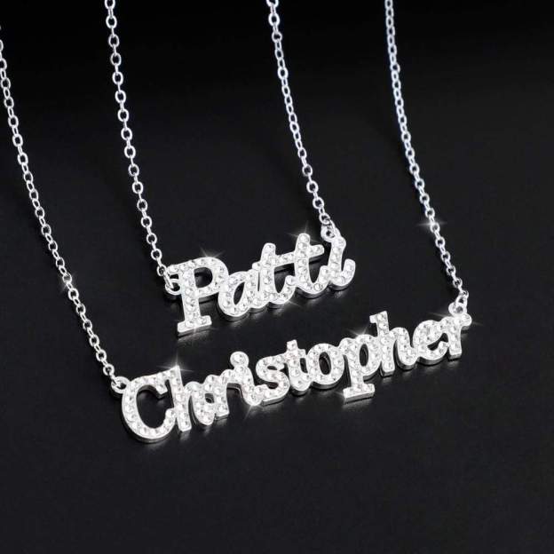 Christmas Gift Personalized Shiny Diamond Name Necklace