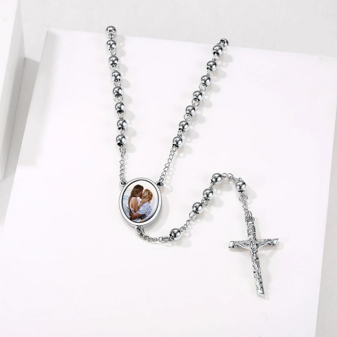 Cross Pendant Personalized Photo Necklace Memory Gifts