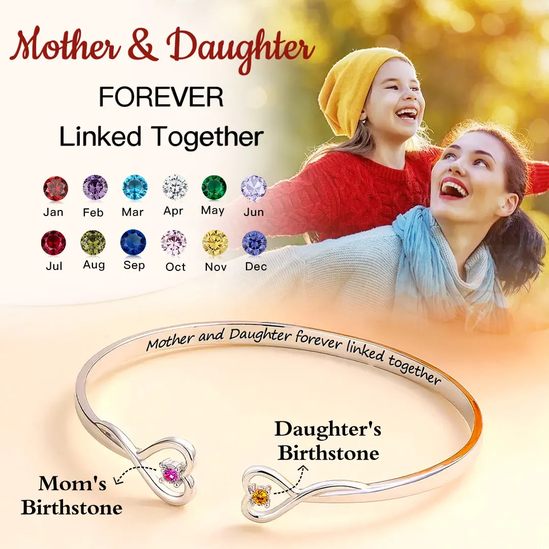 Mother & Daughter Forever Linked Together Custom Bracelet