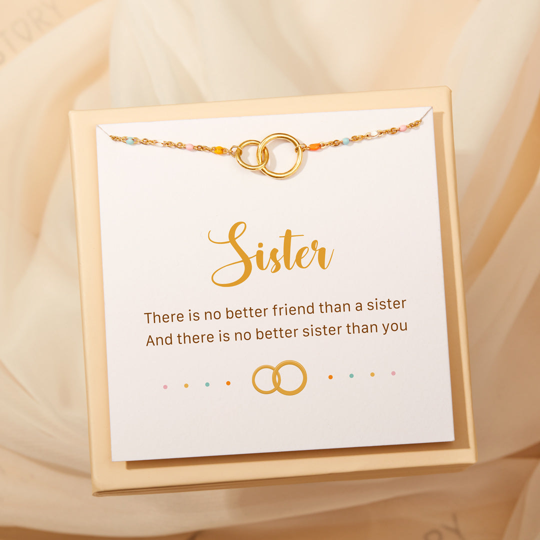 Mother's Day Gift Interlocking Circle Ring Bracelet-For Sisters or Friendship Bracelet-Engravingift