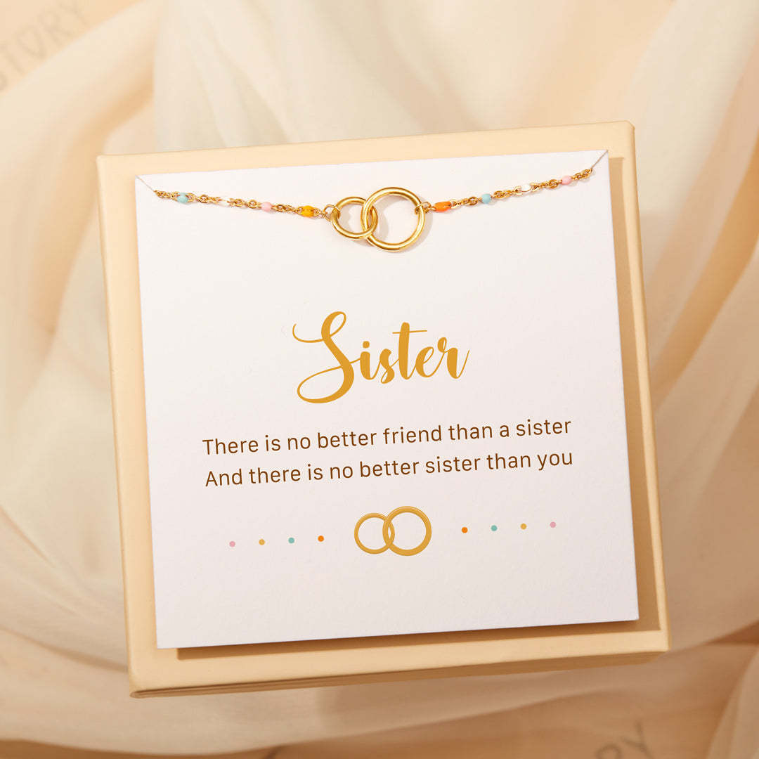 Mother's Day Gift Interlocking Circle Ring Bracelet-For Sisters or Friendship Bracelet-Engravingift