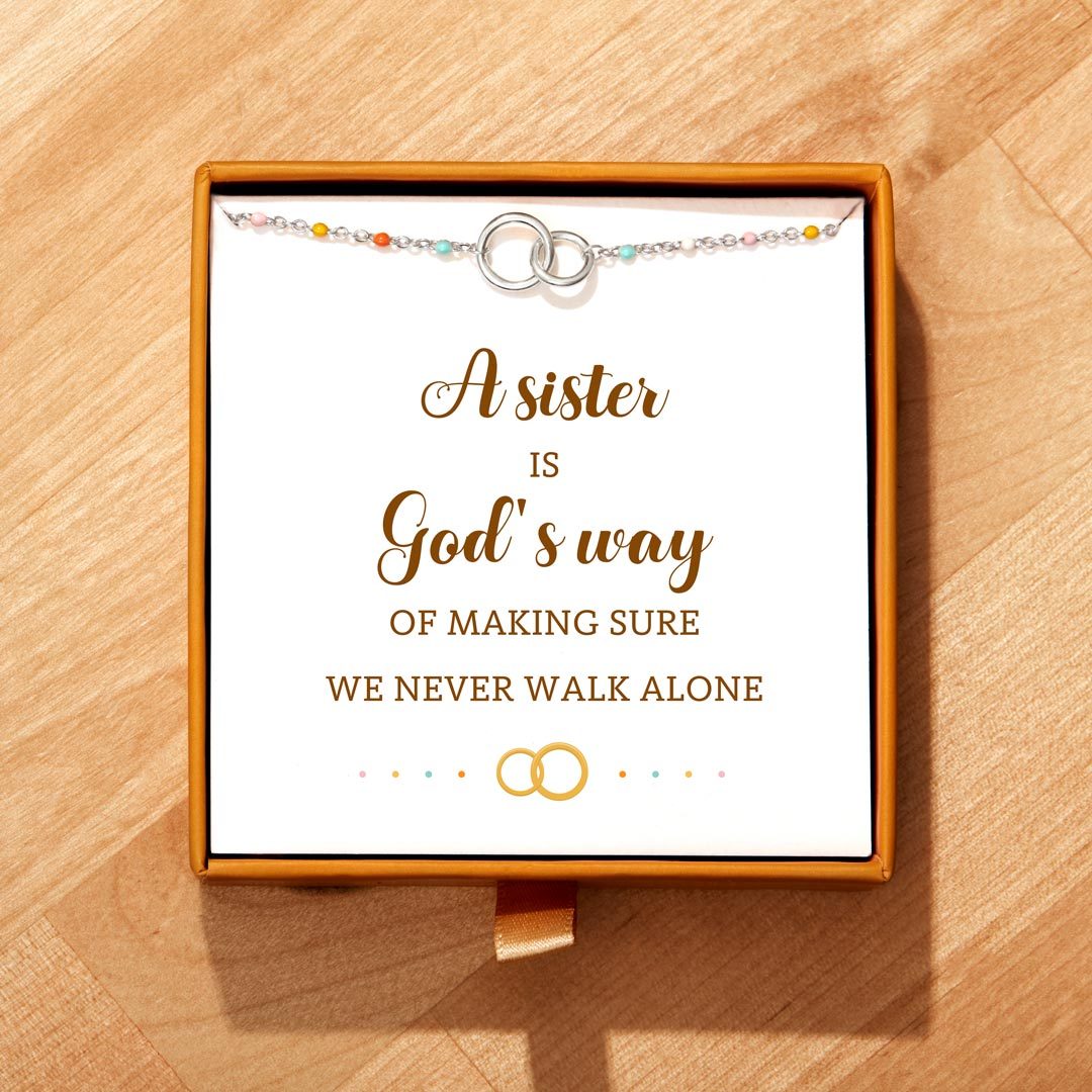 Mother's Day Gift Interlocking Circle Ring Bracelet-For Sisters or Friendship Bracelet-Engravingift