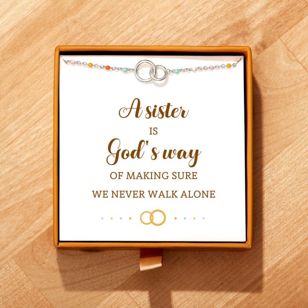 Mother's Day Gift Interlocking Circle Ring Bracelet-For Sisters or Friendship Bracelet-Engravingift
