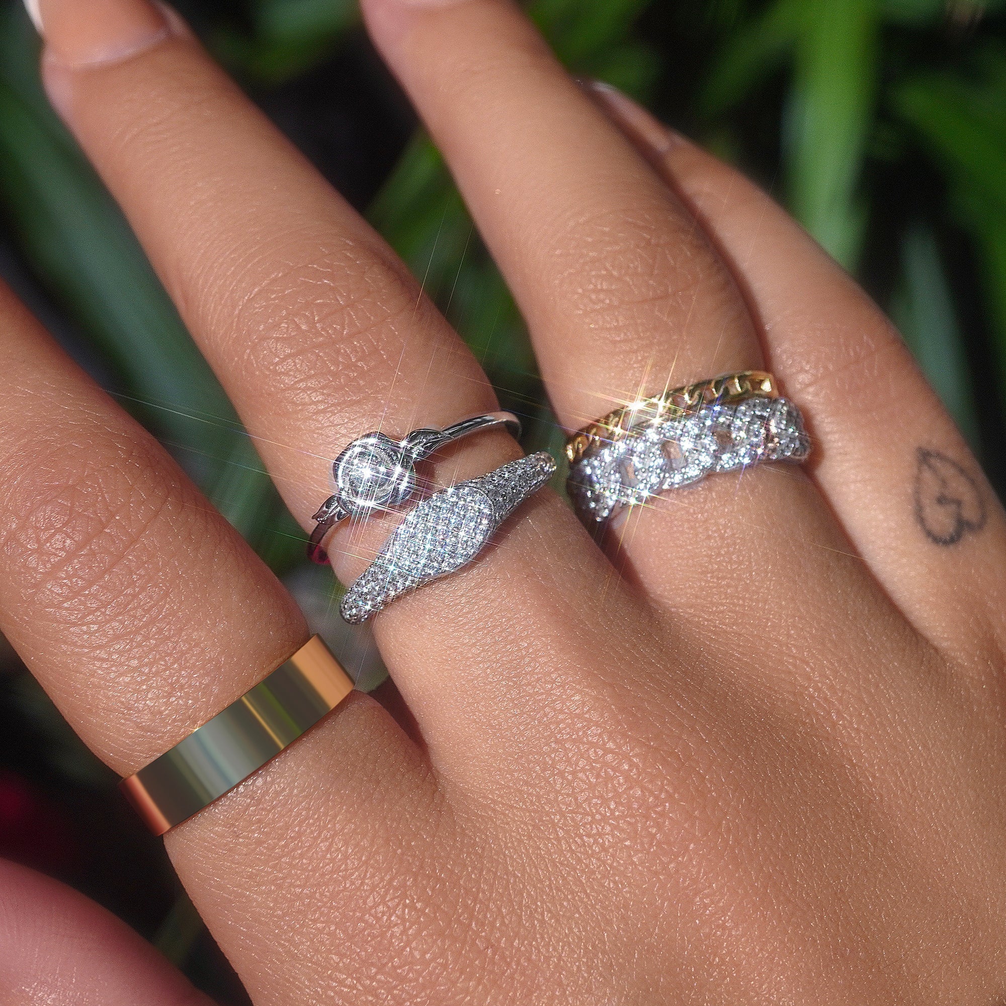 Mother's Day Gift Diamond Chain Ring-Engravingift